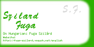 szilard fuga business card